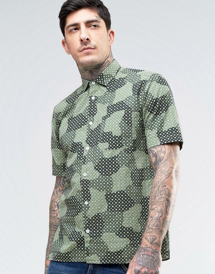 Ymc Spot Cloud Short Sleeve Shirt - Green