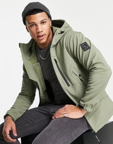 Marshall Artist Softshell Jacket In Khaki-green