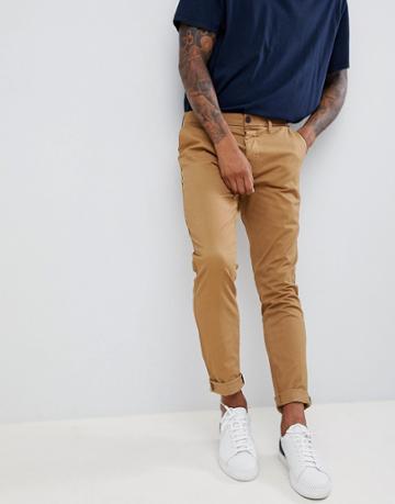 Next Skinny Stretch Chinos In Tan - Tan