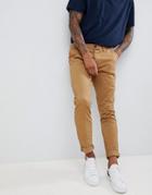 Next Skinny Stretch Chinos In Tan - Tan