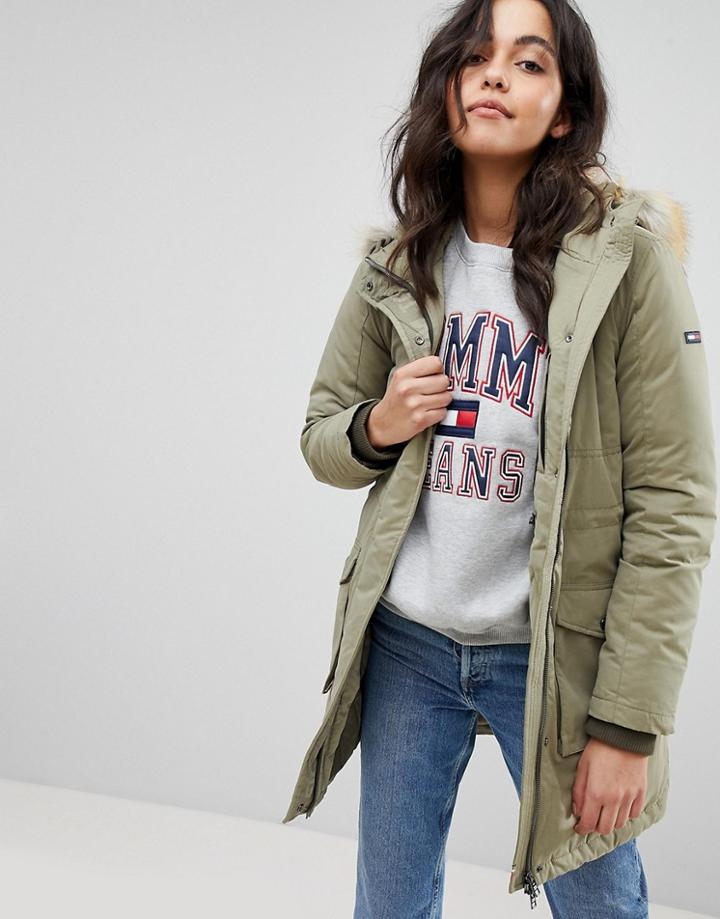 Tommy Hilfiger Denim Down Parka Jacket - Black