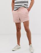 Asos Design Jersey Beige Shorts In Shorter Length