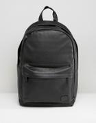 Spiral Leather Look Backpack In Black - Black