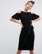 Coast Cold Shoulder Lendra Knit Dress - Black