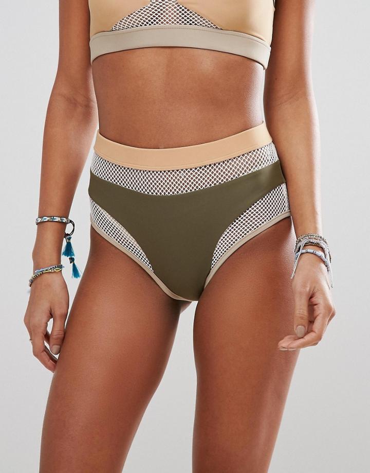 Jaded London Mesh High Waist Bikini Bottom - Multi