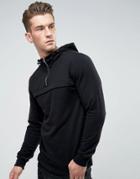 Only & Sons Overhead Sweatshirt With Half Zip Opening - Black