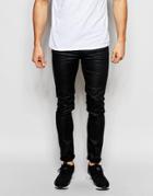 Cheap Monday Jeans Tight Skinny Fit Superstretch Coated Black - Coated Black