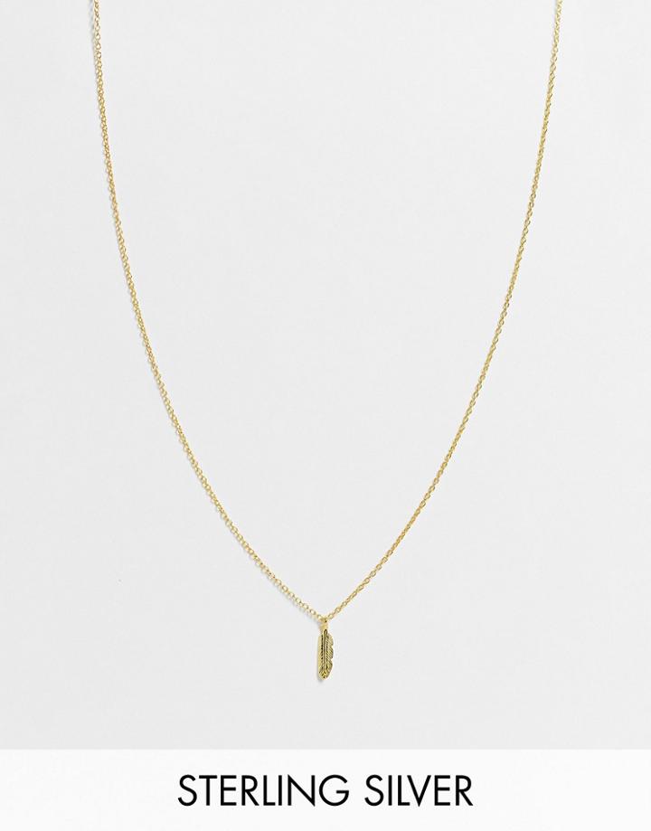 Status Syndicate Gold Plated Feather Necklace
