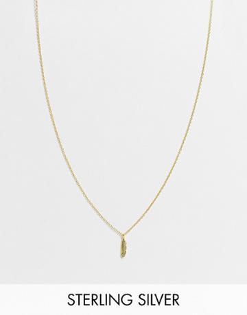 Status Syndicate Gold Plated Feather Necklace