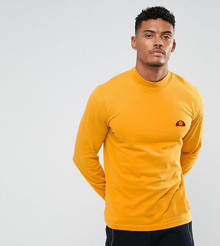 Ellesse Long Sleeve T-shirt With Large Logo In Gold - Orange