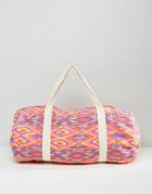 South Beach Bright Geo Print Gym Bag With Canvas Handles - Multi