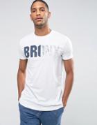 Asos Longline T-shirt With Splice Bronx Print & Rolled Sleeve - Multi