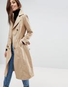 New Look Double Breasted Trench - Beige