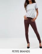 Vero Moda Petite Skinny Coated Jeans - Brown