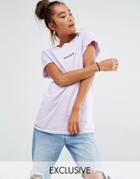 Adolescent Clothing Boyfriend T-shirt With Sassy Print - Purple