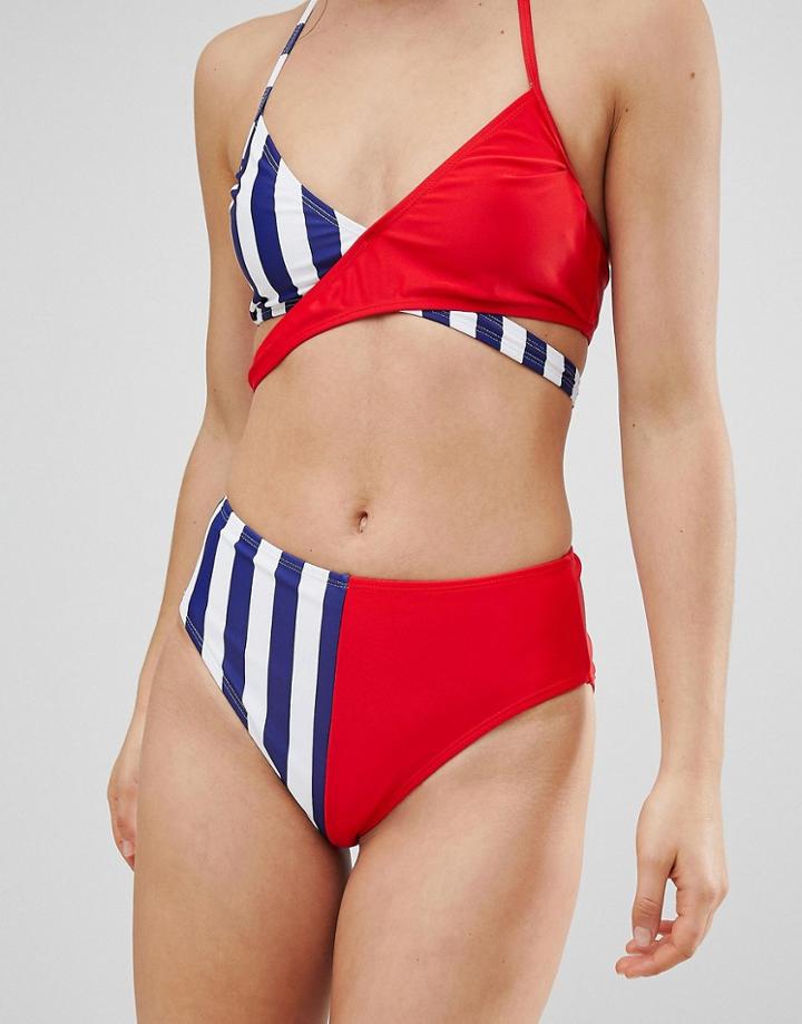 Boohoo Contrast Bikini Bottoms - Multi
