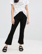 Cheap Monday Kick Cropped Flare Spray On Jeans - Black