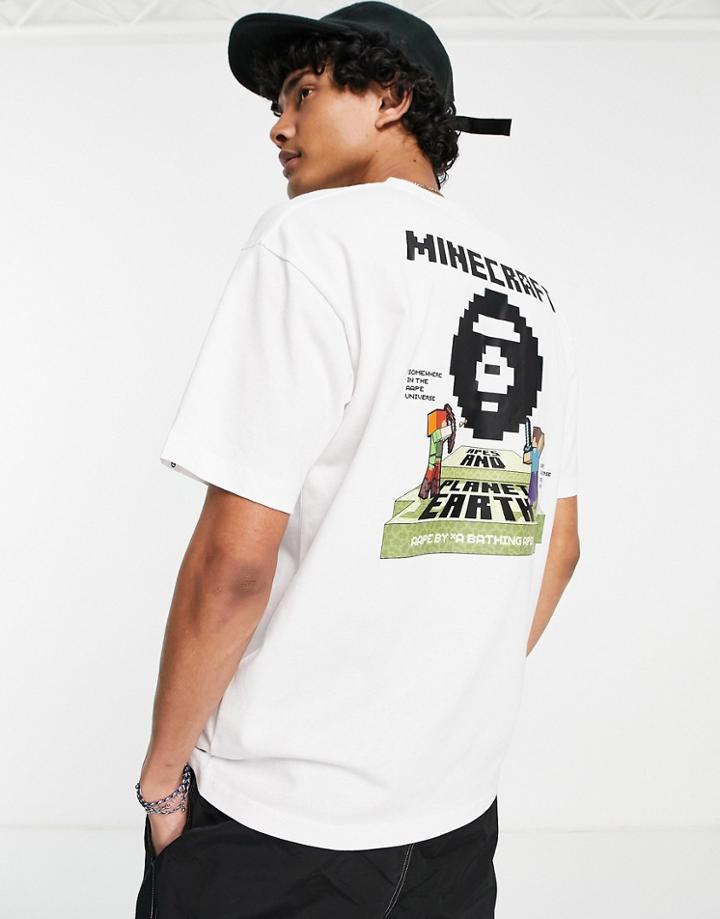 Aape By A Bathing Ape X Minecraft Target Back Print T-shirt In White