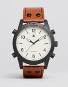 Asos Watch With Leather Strap And Screw Detail - Brown