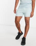 Asos 4505 Icon Training Shorts In Mid Length With Quick Dry In Dusty Blue
