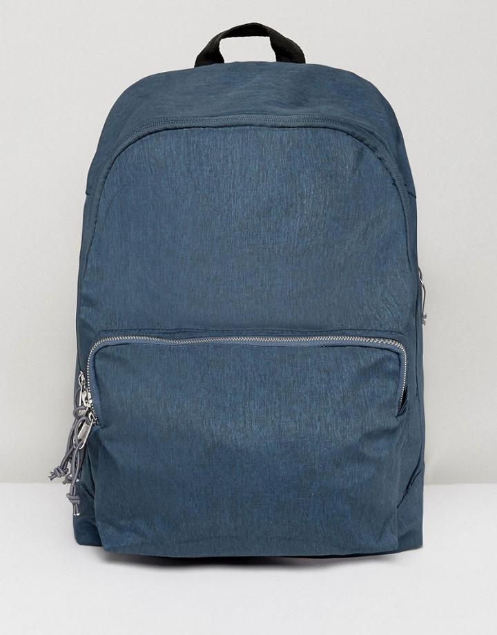 Asos Backpack In Teal Marl With Exposed Zips - Blue