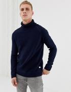 Jack & Jones Originals Knitted Roll Neck Sweater - Navy