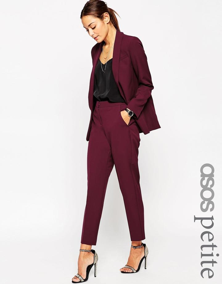 Asos Petite Premium Clean Tailored Pant - Wine