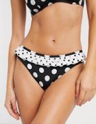 Dorina Mix And Match Frill Bikini Bottom In Polka Dot-black