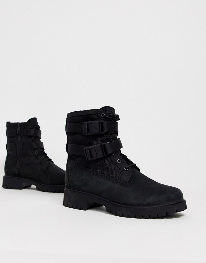 Timberland Jayne Double Buckle Ankle Boots In Black
