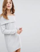 Only Off The Shoulder Sweater Dress - White