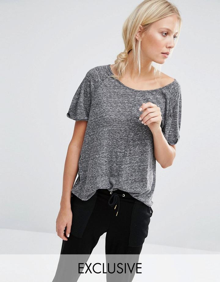 Nocozo Gray Melange Textured Tee - Gray