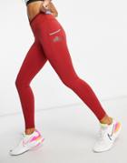 Nike Running Trail Epic Luxe Leggings In Rust-red