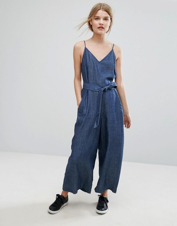 Gestuz Chambray Jumpsuit - Blue