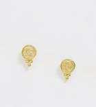 Ottoman Hands Exclusive Gold Plated Coin Stud Earrings - Gold