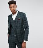 Harry Brown Tall Skinny Tarten Suit Jacket - Green