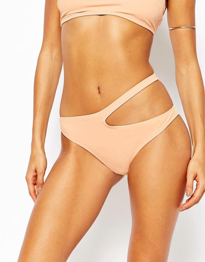 Asos One Strap Bikini Bottom - Nude