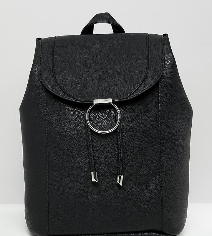 New Look Ring Detail Backpack-black