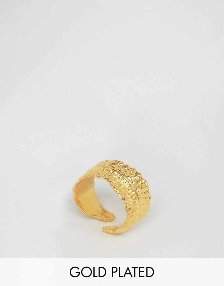 Ottoman Hands Exclusive Feather Wrap Ring - Gold