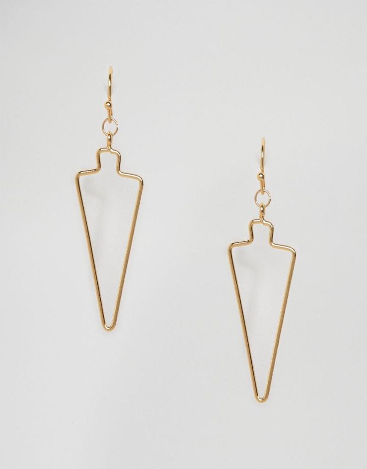 Nylon Arrow Drop Earrings - Gold