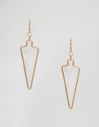 Nylon Arrow Drop Earrings - Gold
