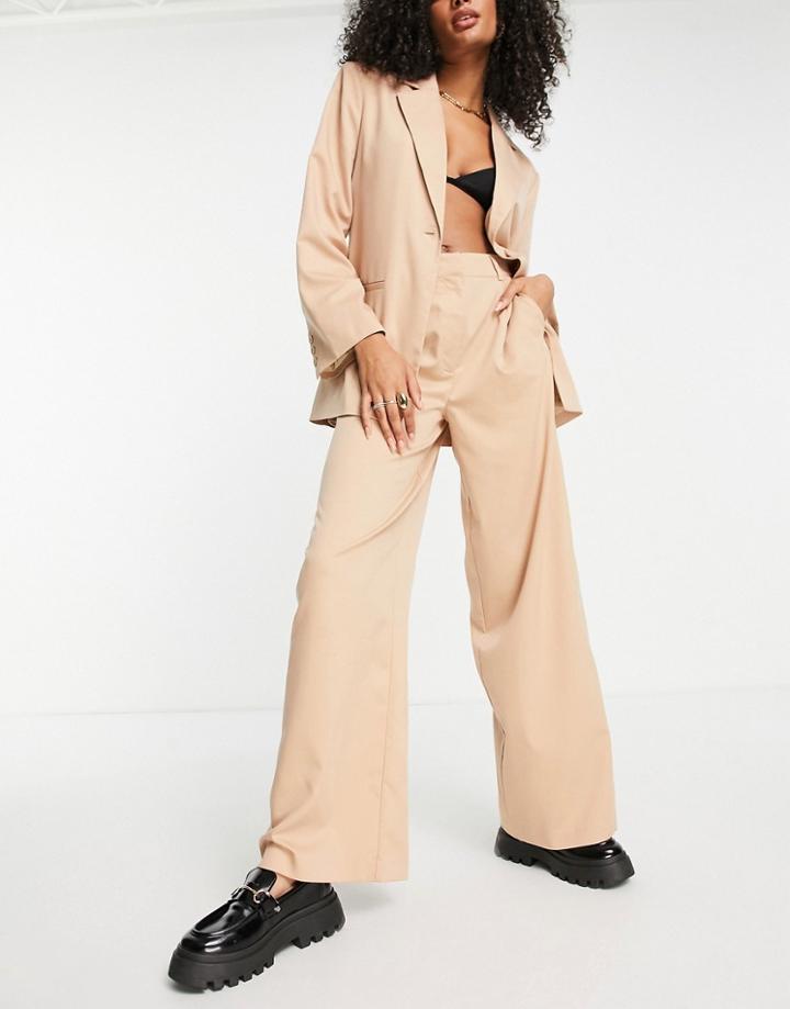 Na-kd Wide Leg Pant With Heart Pocket In Beige - Part Of A Set-neutral