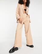 Na-kd Wide Leg Pant With Heart Pocket In Beige - Part Of A Set-neutral