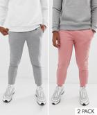 Asos Design Skinny Sweatpants 2 Pack Gray Marl / Pink - Multi