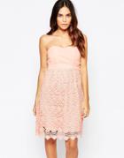 Traffic People Carry On Crochet Crusade Dress With Bandeau Top - Peach