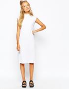 Monki Ribbed Dress - White
