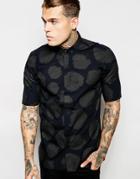 Asos Shirt In Plastersole Print With Half Sleeves - Black