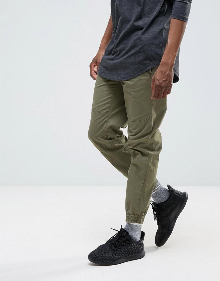 Pull & Bear Regular Fit Joggers In Khaki - Green