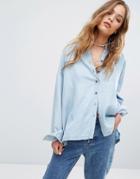 Rvca Relaxed Chambray Shirt - Blue