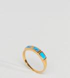 Asos Design Gold Plated Sterling Silver Faux Turquoise Stone Ring - Gold