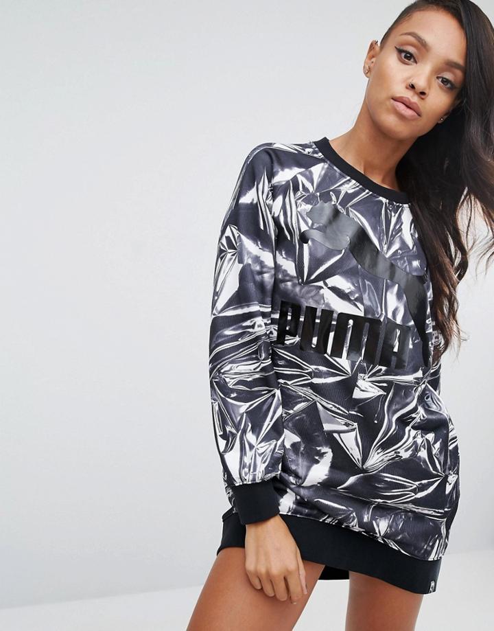 Puma Graphic Print Sweat Dress - Gray